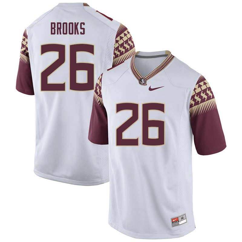 Men #26 Decalon Brooks Florida State Seminoles College Football Jerseys Sale-White - Click Image to Close